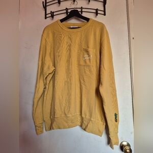 De La Calle Yellow Crewneck Sweater with Pineapple Detail